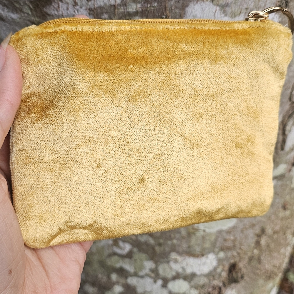 Embroidered Yellow Clutch with Keychain - Picture 2 of 3